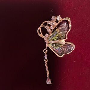 Glass butterfly with rhinestones